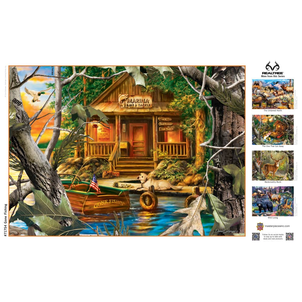 Realtree - Gone Fishing 1000 Piece Jigsaw Puzzle, alternate view