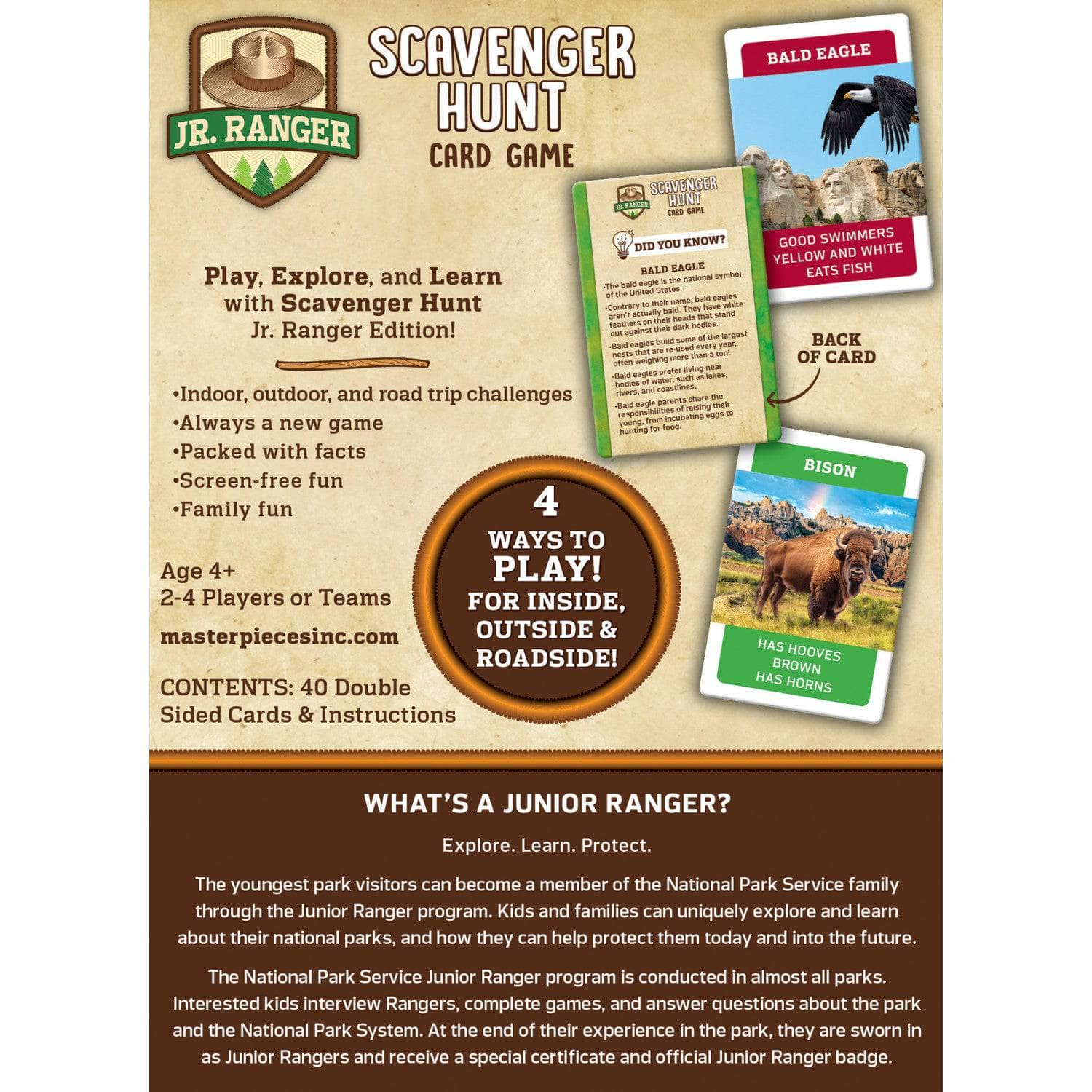 Jr Ranger - Scavenger Hunt Card Game, side view