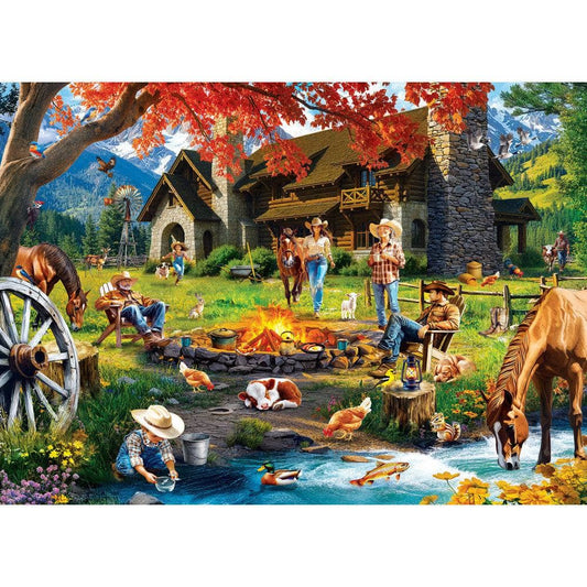 Yellowstone Ranch - The Big House 1000 Piece Jigsaw Puzzle, detail view