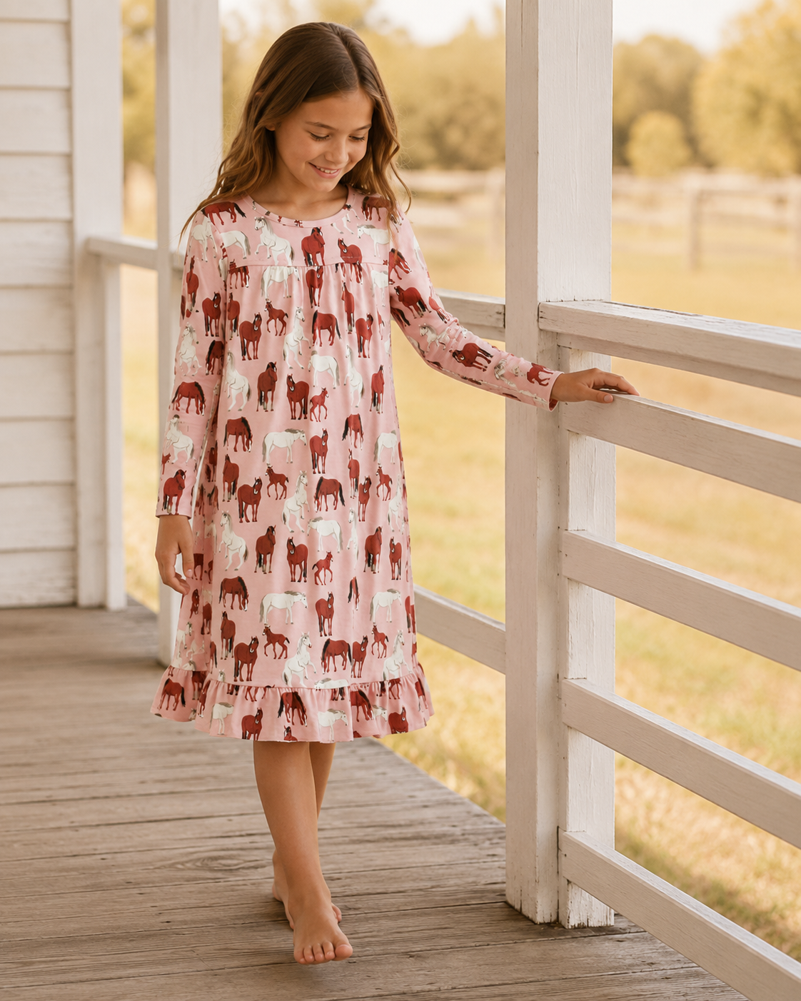 Wild Horses Boho Dress, side view