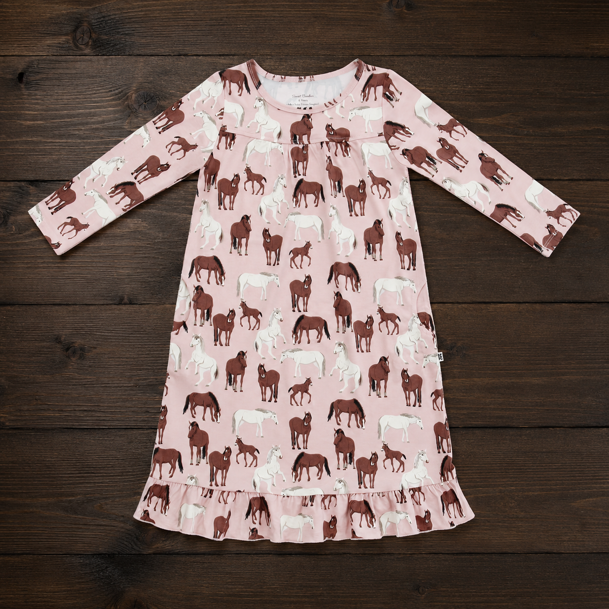 Wild Horses Boho Dress, back view
