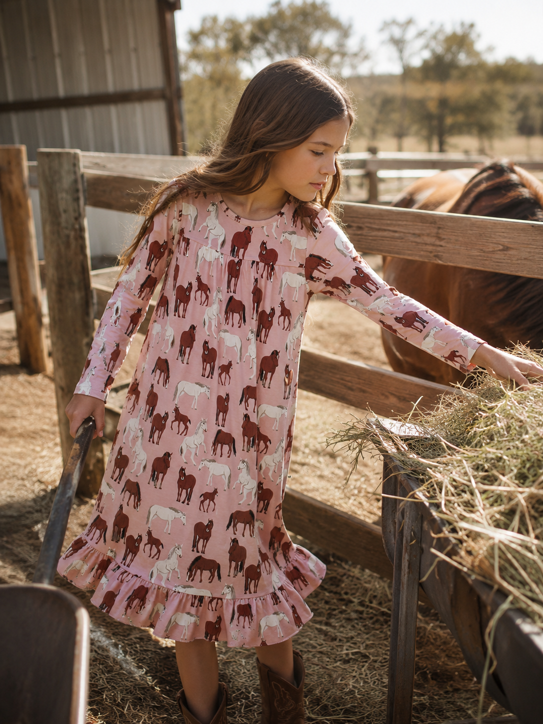 Wild Horses Boho Dress, angle view