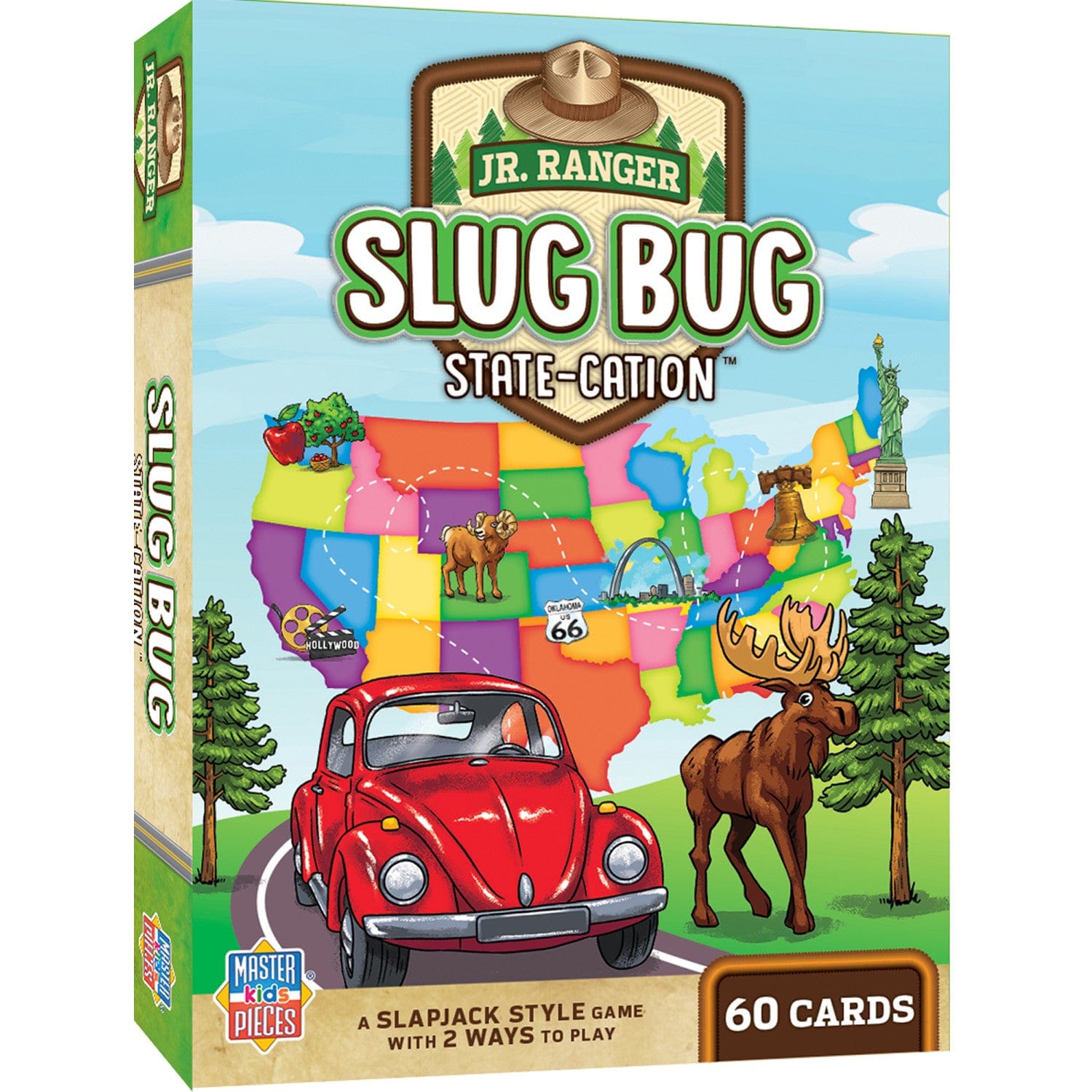 Jr. Ranger Slug Bug State-cation Card Game, front view