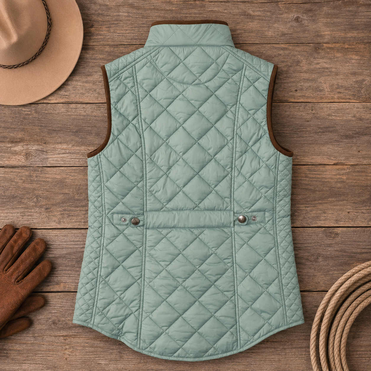 Vista Quilted Nylon Vest - Topaz