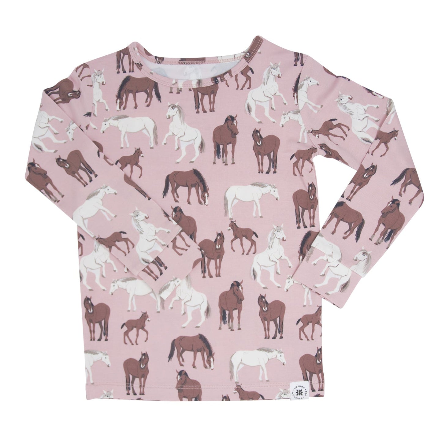 Wild Horses Big Kid Pajama Set, lifestyle view