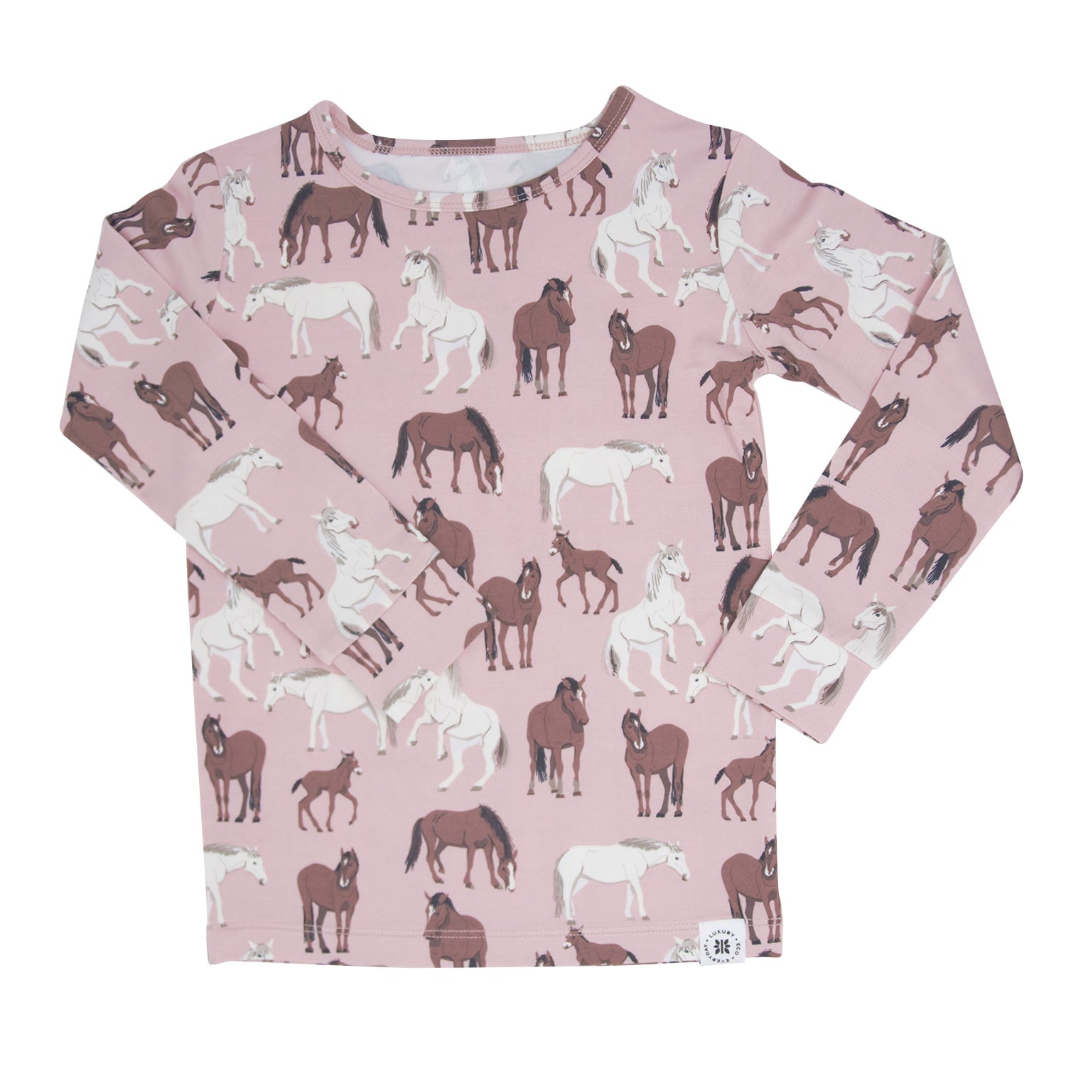 Wild Horses Big Kid Pajama Set, lifestyle view