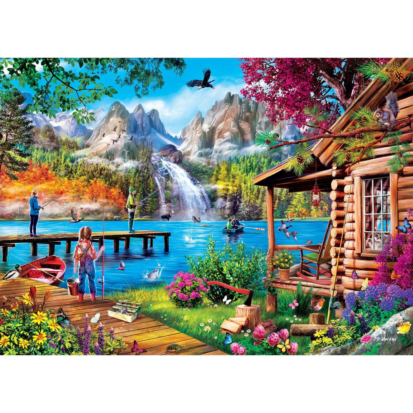 Time Away - Fishing with Pappy 1000 Piece Jigsaw Puzzle, detail view