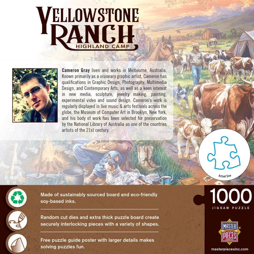 Yellowstone Ranch - Highland Camp 1000 Piece Jigsaw Puzzle, side view