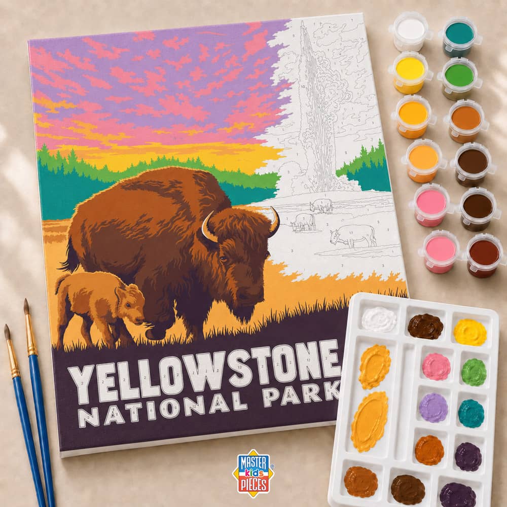 National Parks - Yellowstone Paint by Number, alternate view