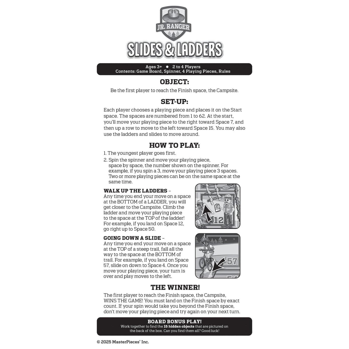 Jr. Ranger - Slides & Ladders Board Game, side view